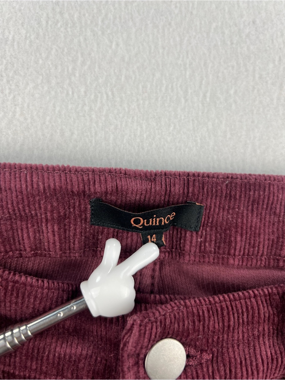 Quince Organic Stretch Corduroy Straight Leg Pant Barolo Burgundy 5 Pocket Sz 14 - Picture 4 of 12